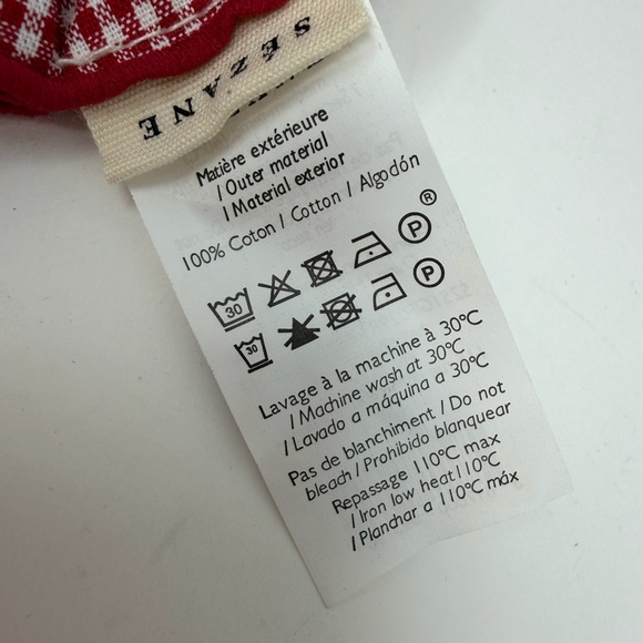 Sezane Gingham Hair Scrunchie in Checkered Red and White - Picture 4 of 6